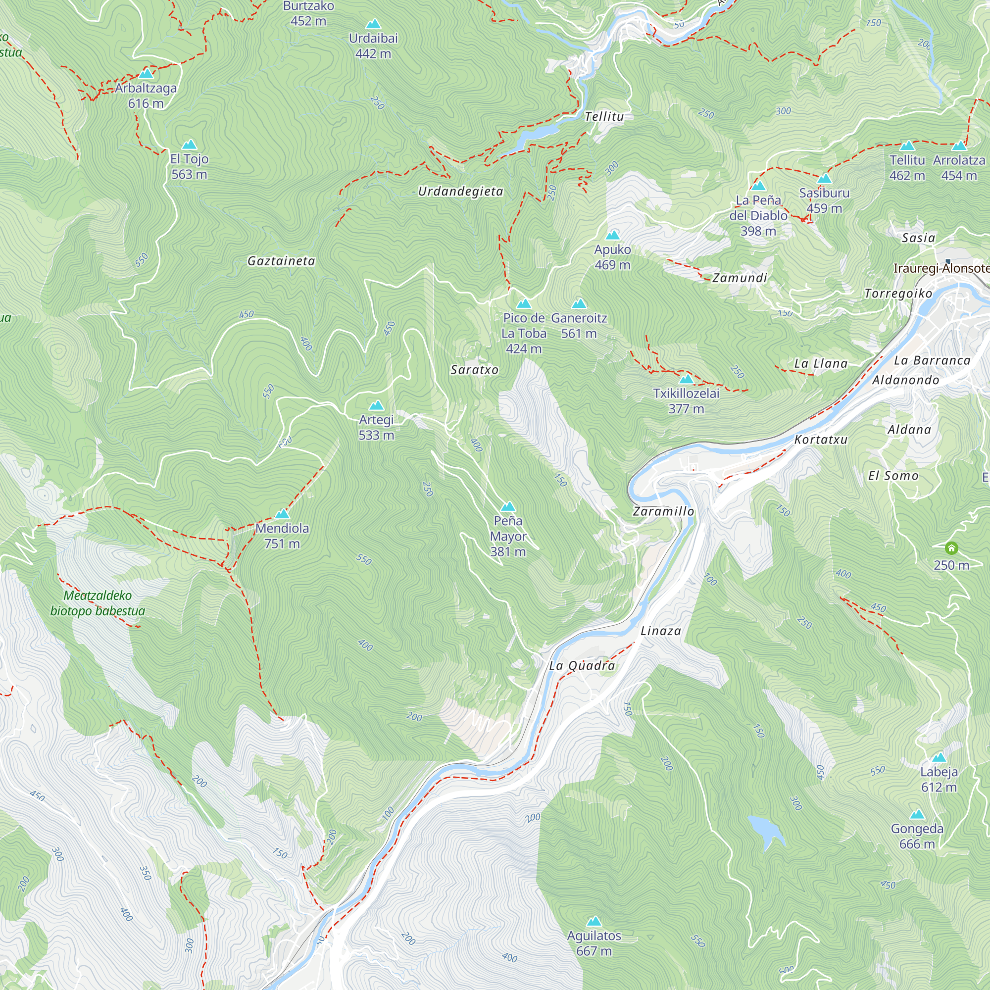 Refugio de Alkorta map