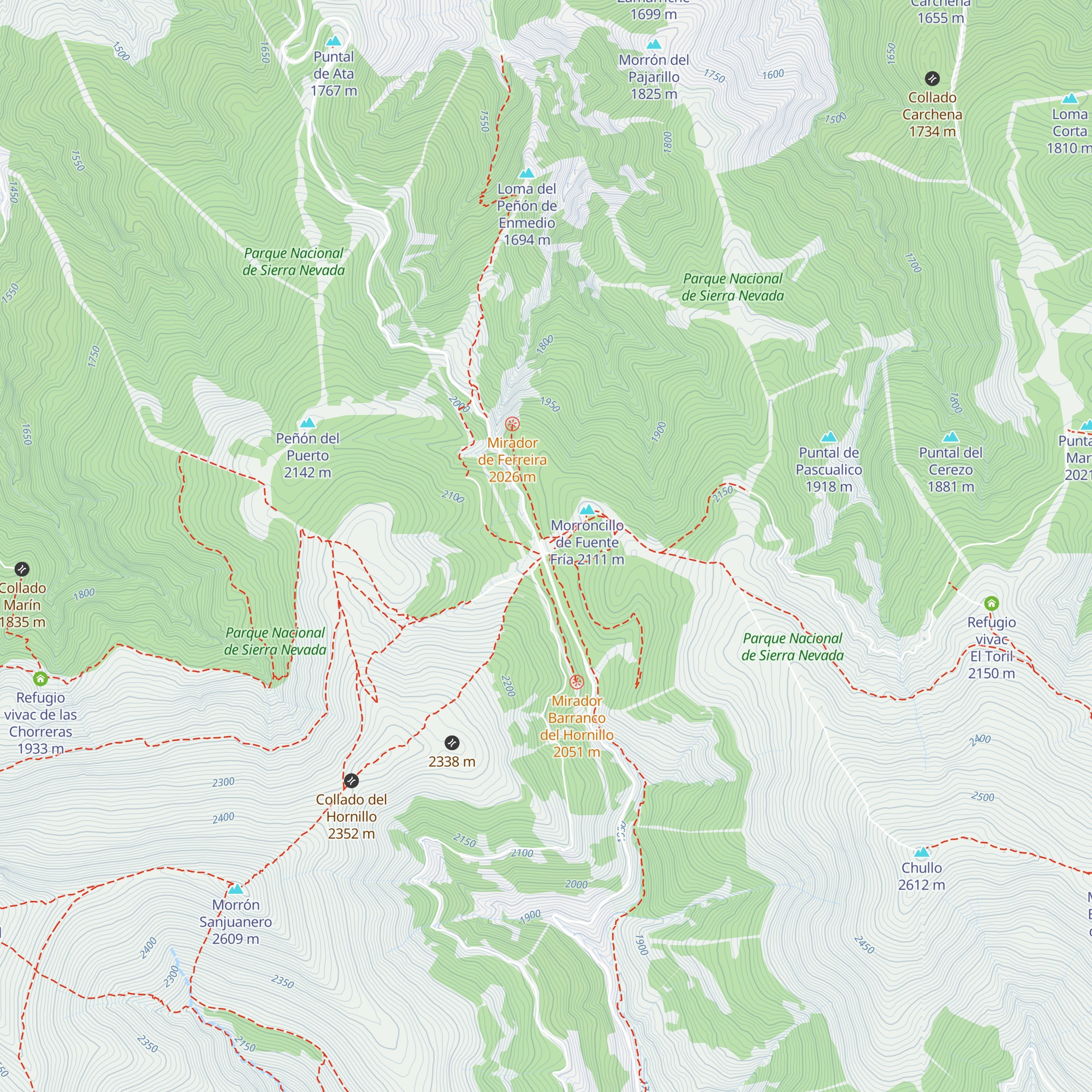Puerto de la Ragua map