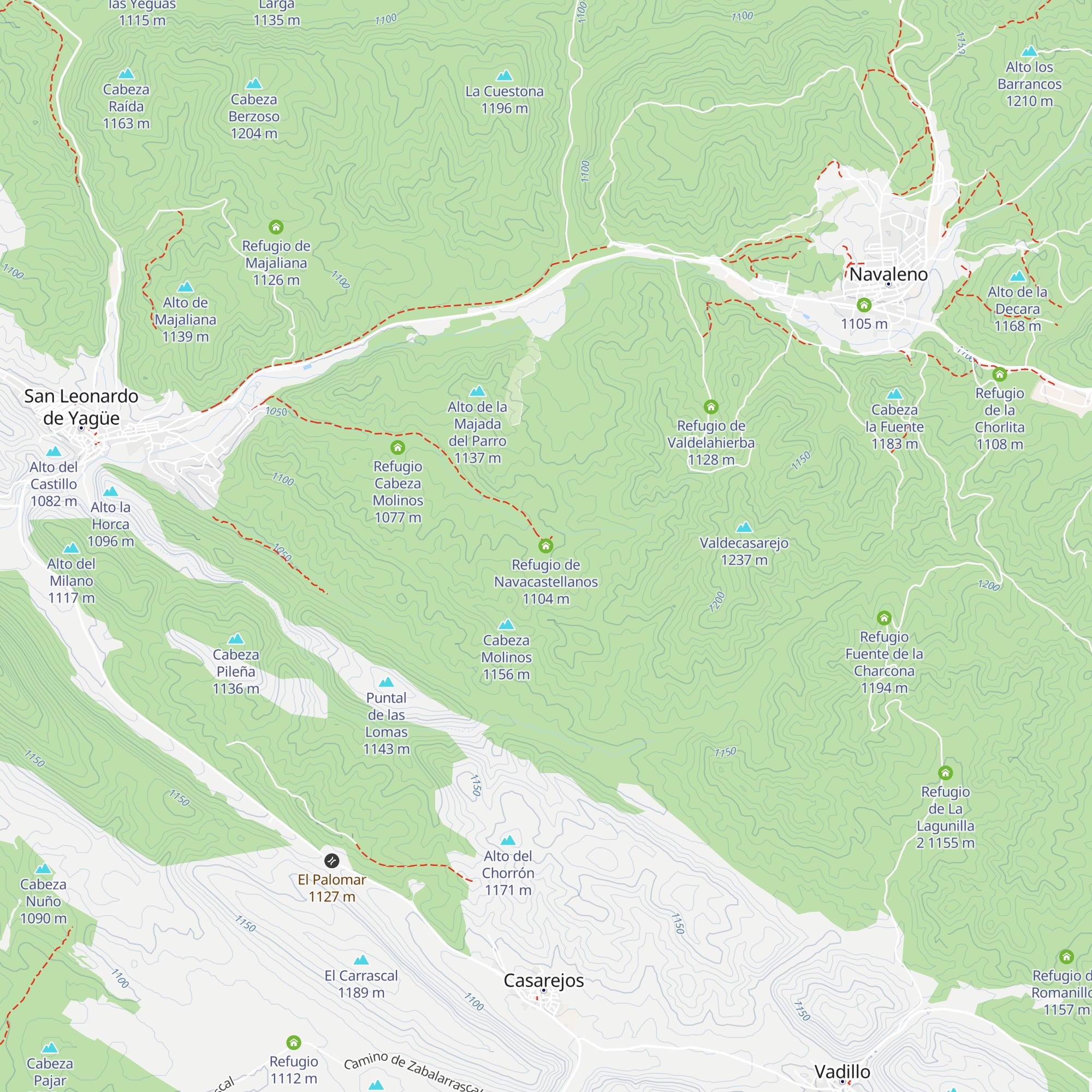 Refugio de Navacastellanos map