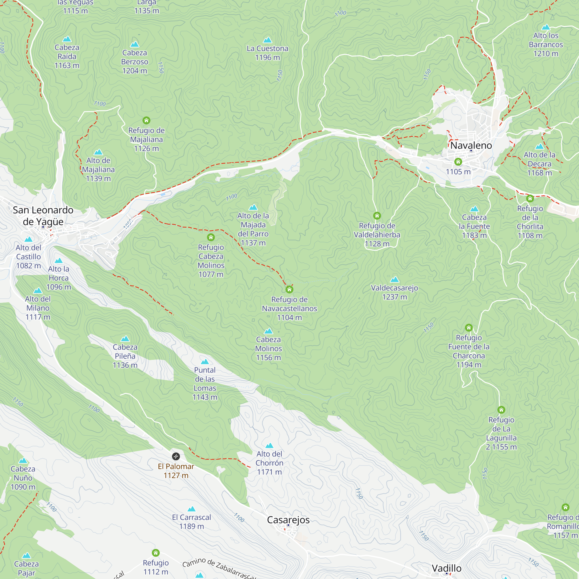 Refugio de Navacastellanos map