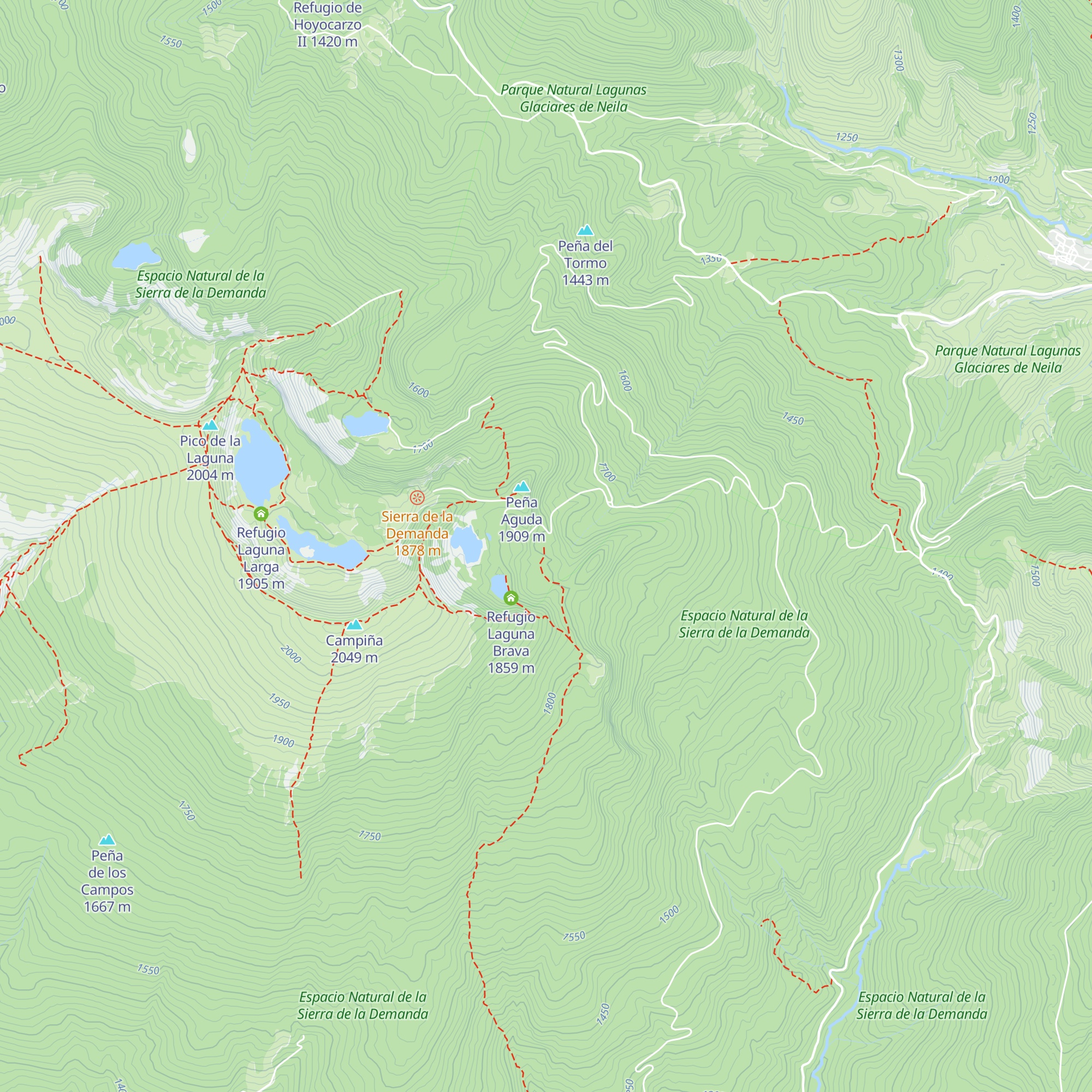 Refugio de Neila map
