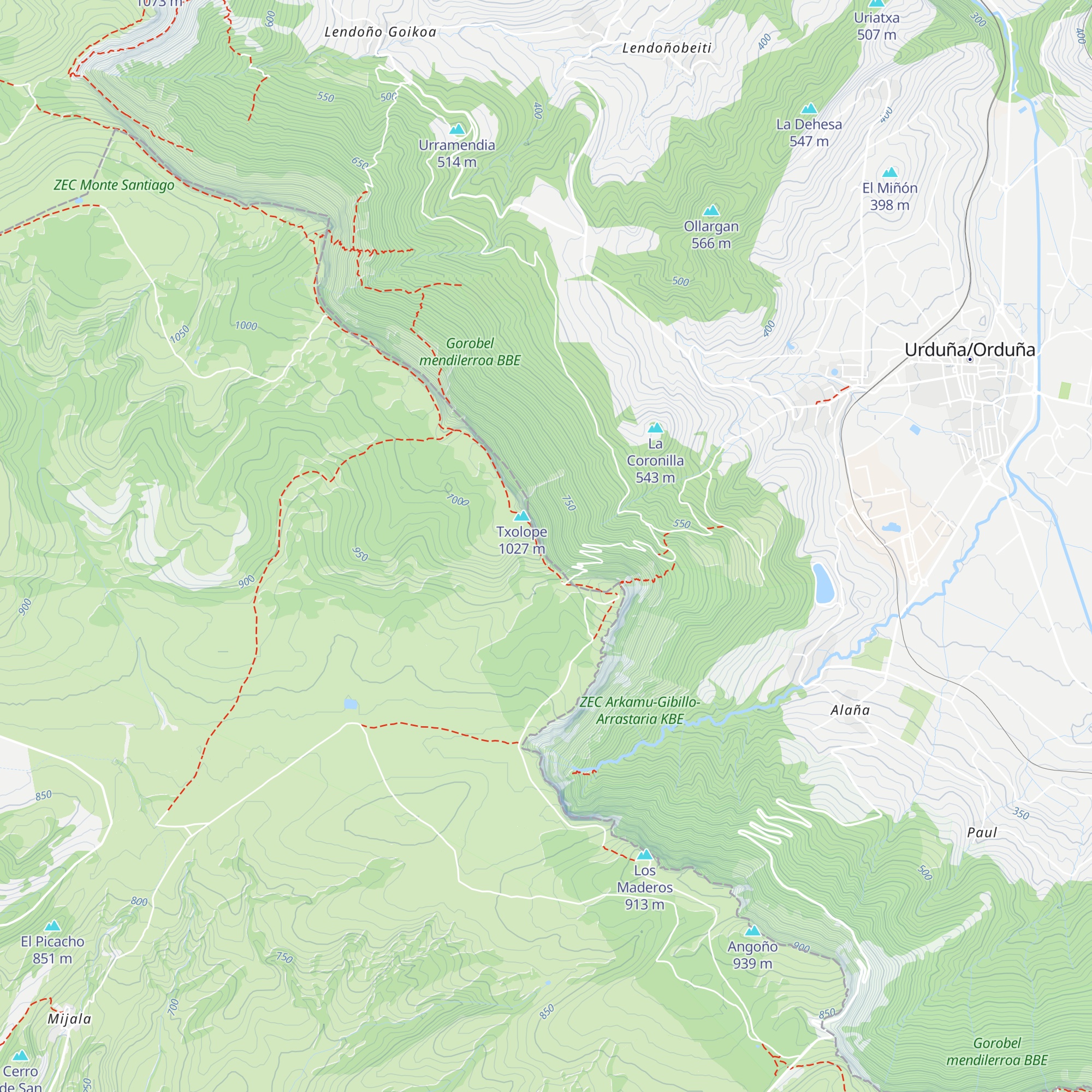 Refugio del Txolope map