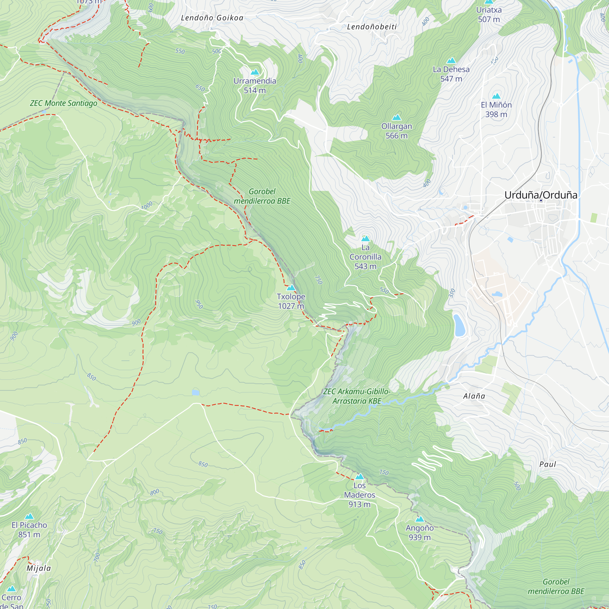 Refugio del Txolope map