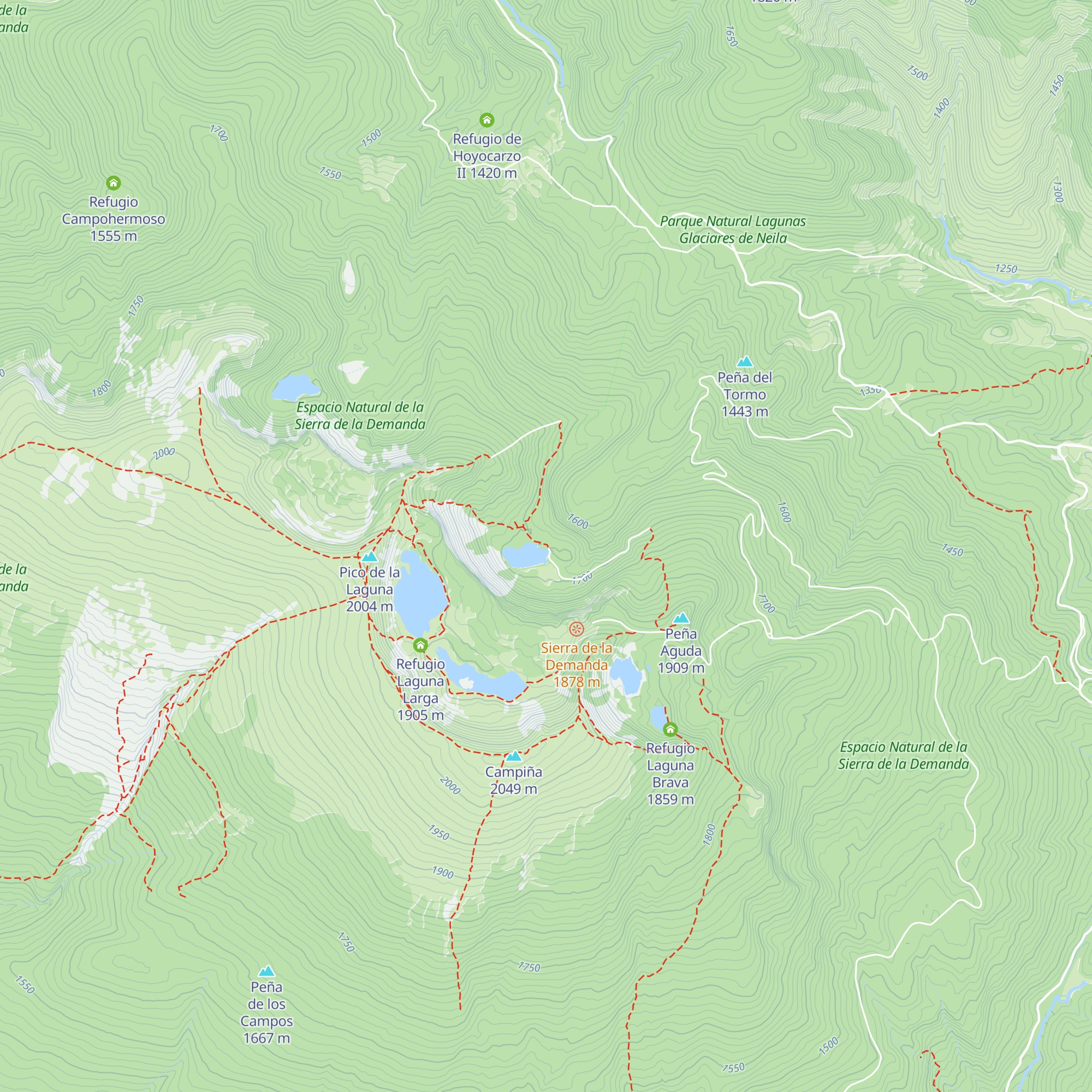 Refugio Laguna de la Cascada map