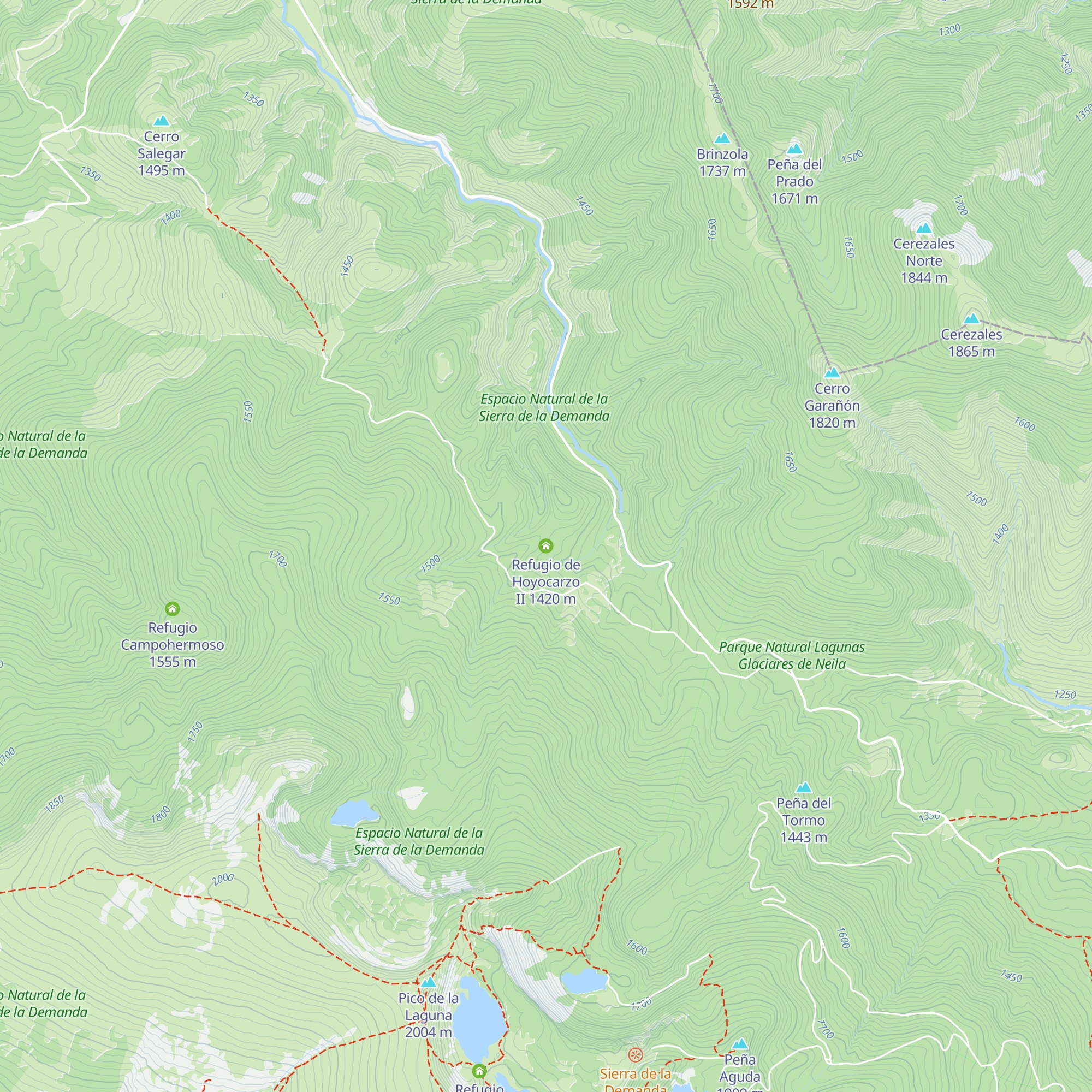 Refugio de Hoyocarzo II map