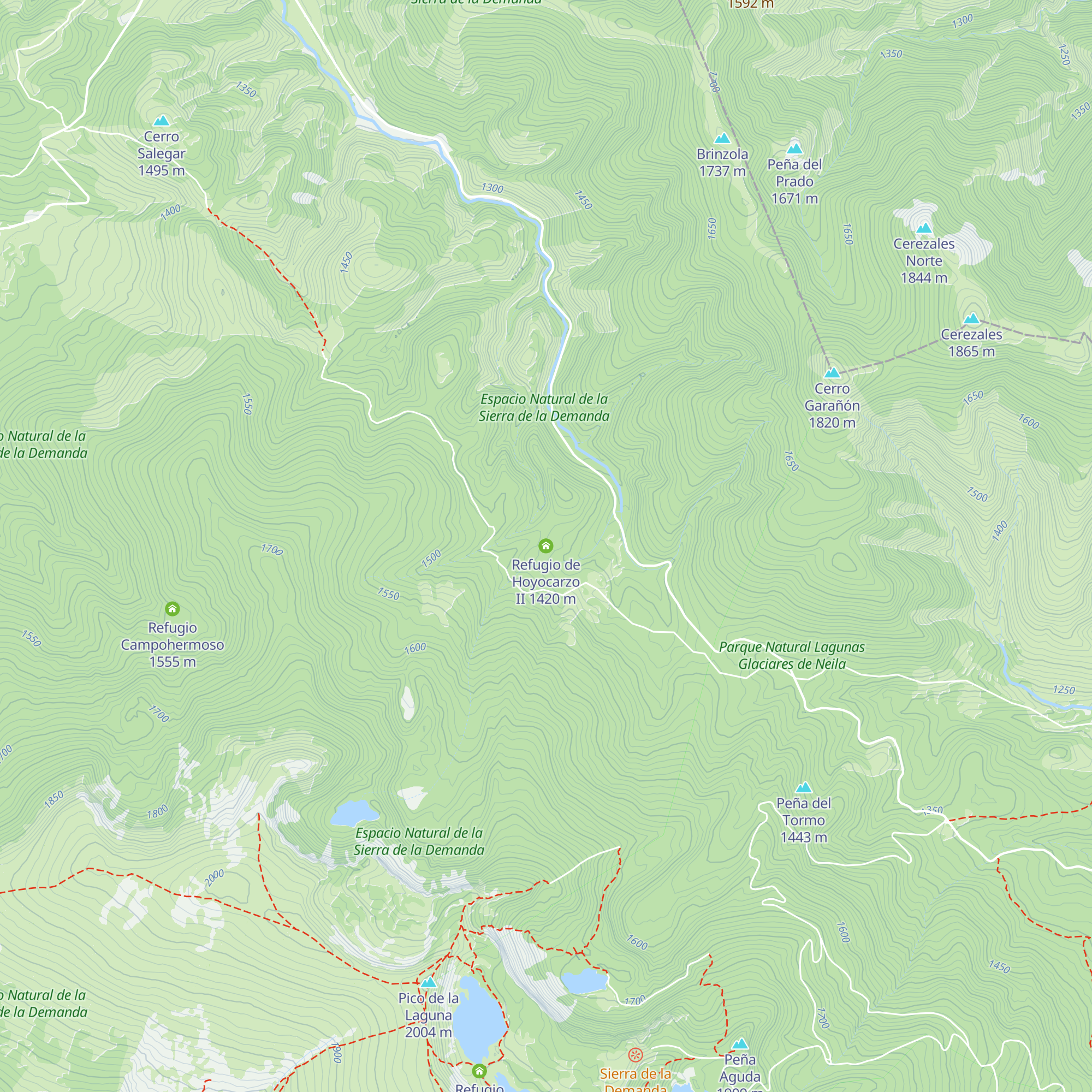 Refugio de Hoyocarzo II map