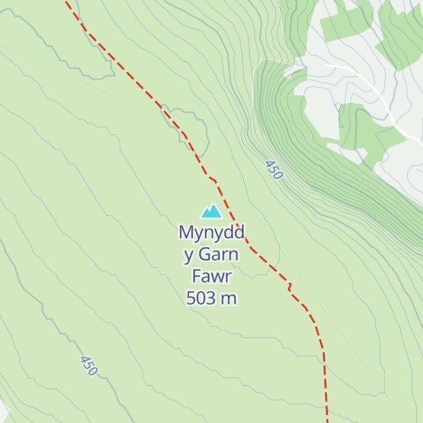 Map of Mynydd y Garn Fawr