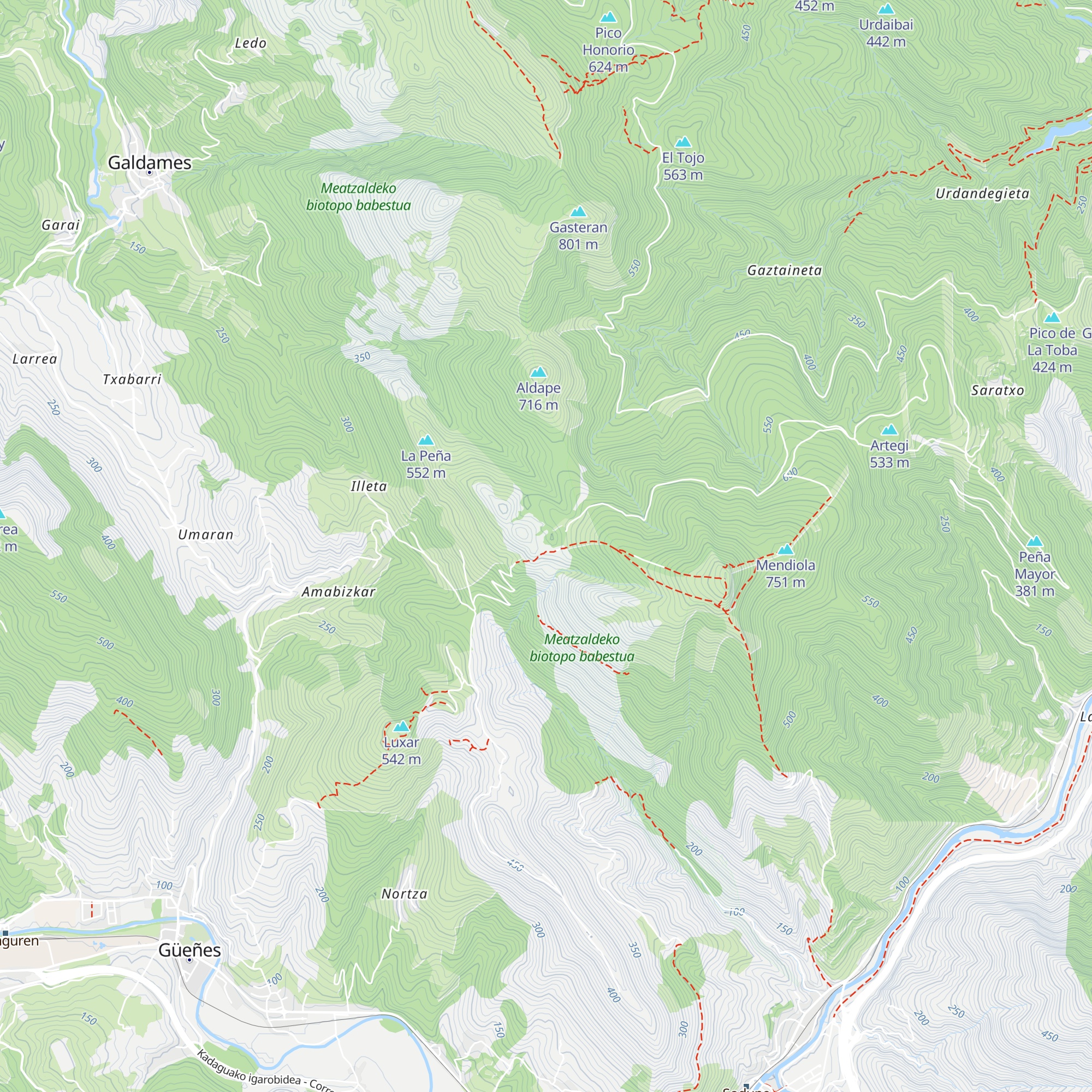 Refugio de Eretza map