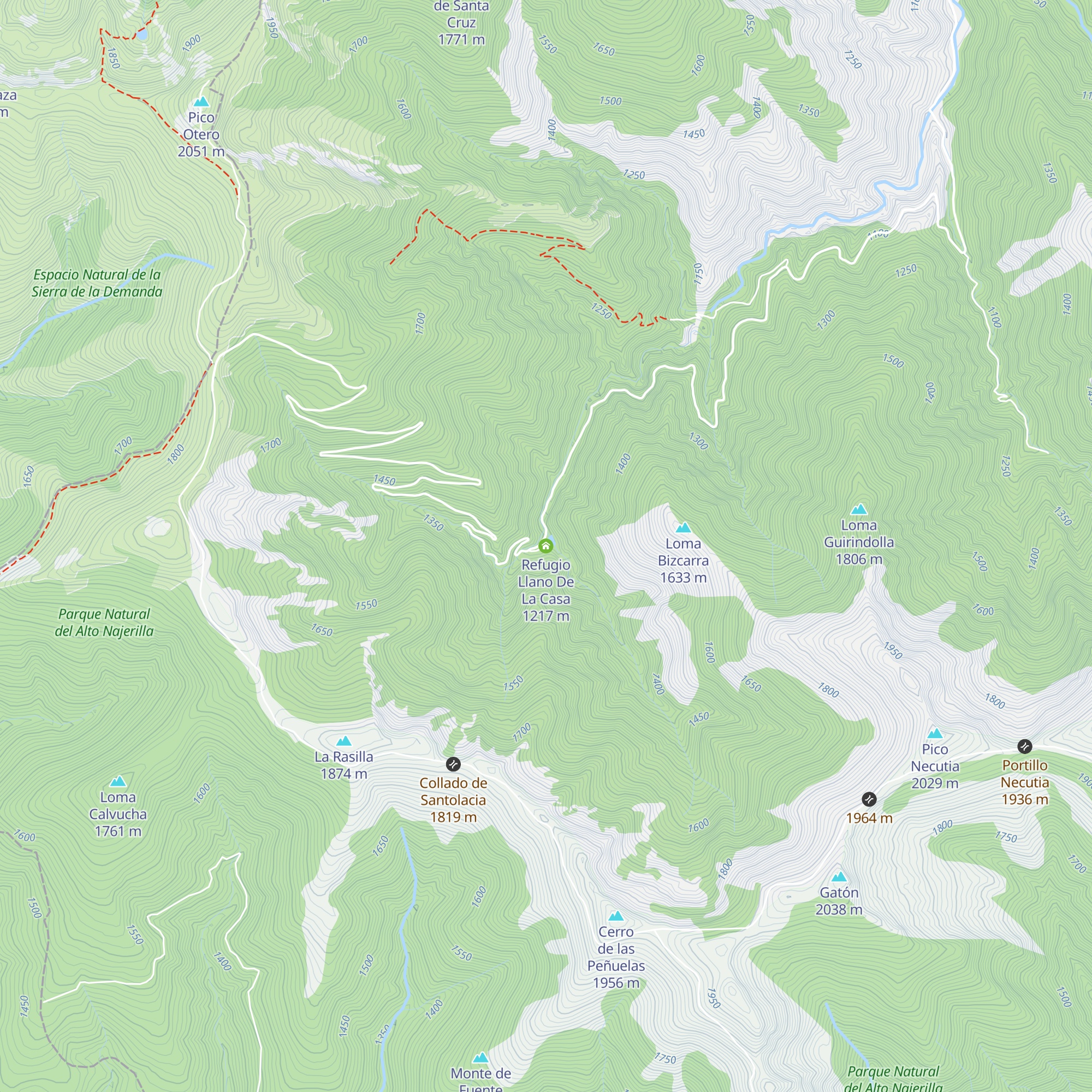 Refugio Llano De La Casa map