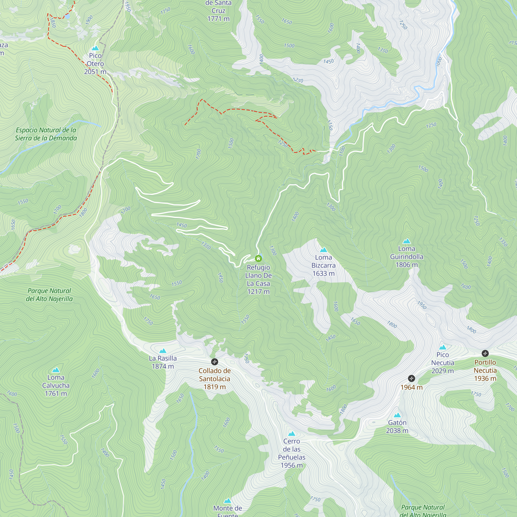 Refugio Llano De La Casa map