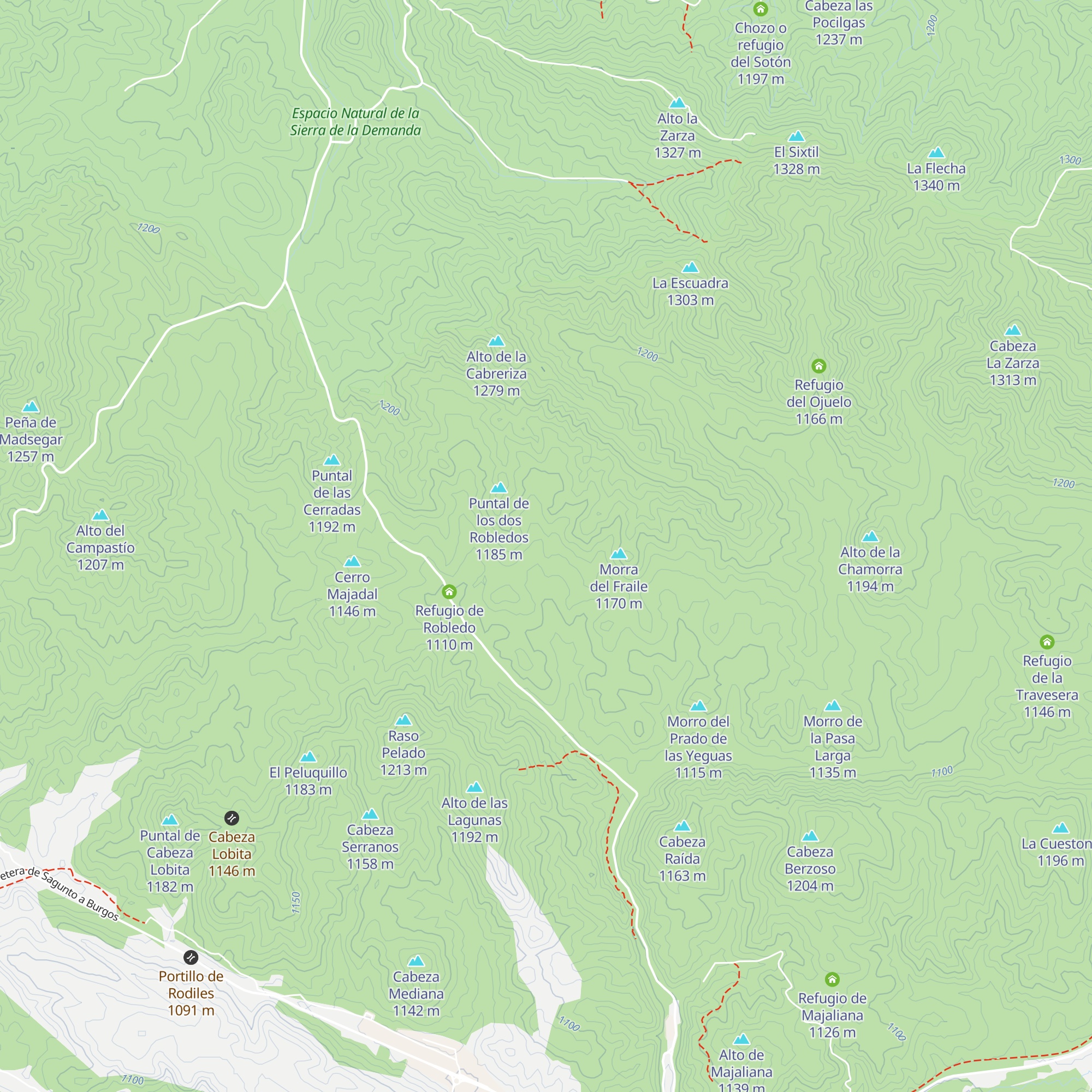 Refugio Robledillo map