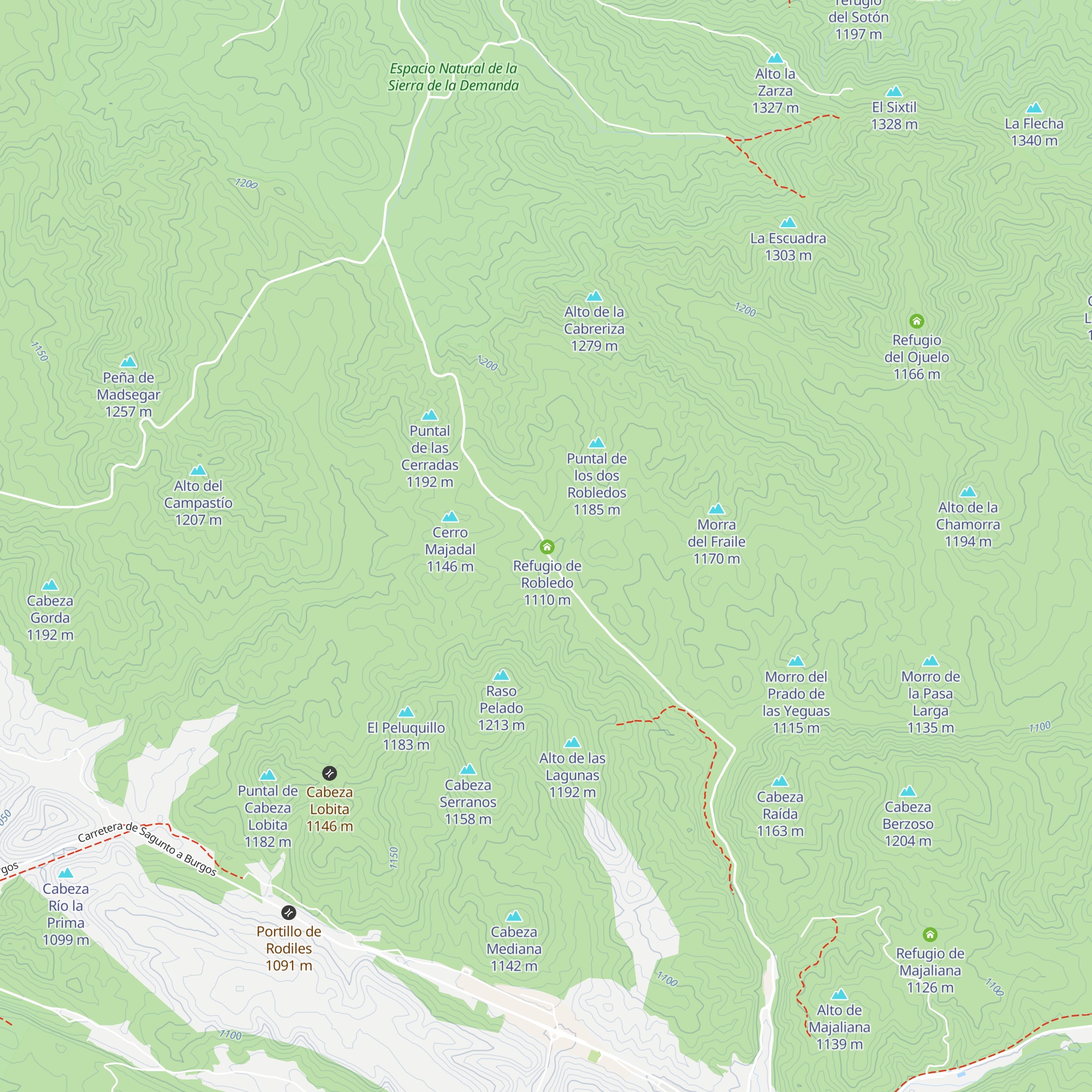 Refugio del Robledillo map