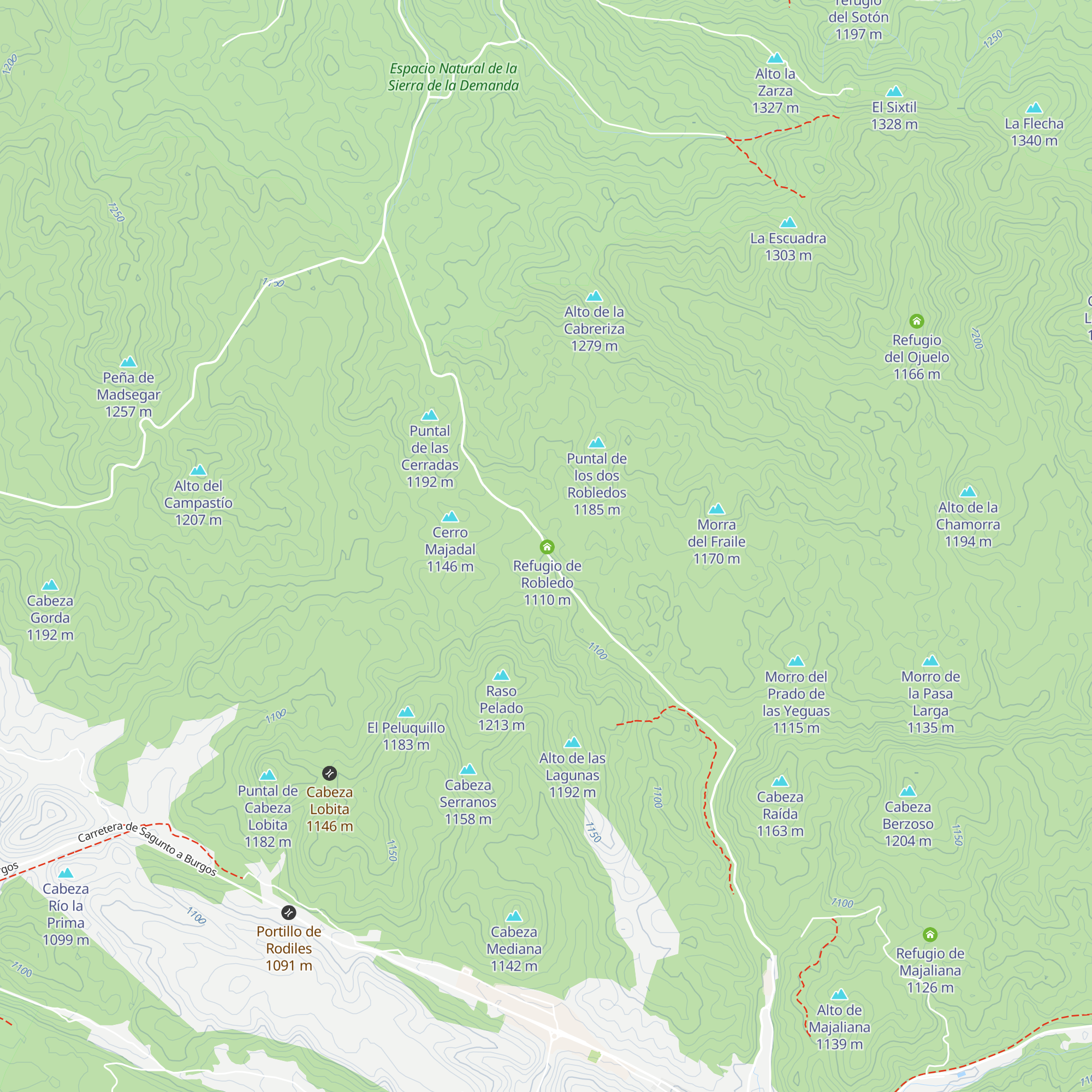 Refugio del Robledillo map