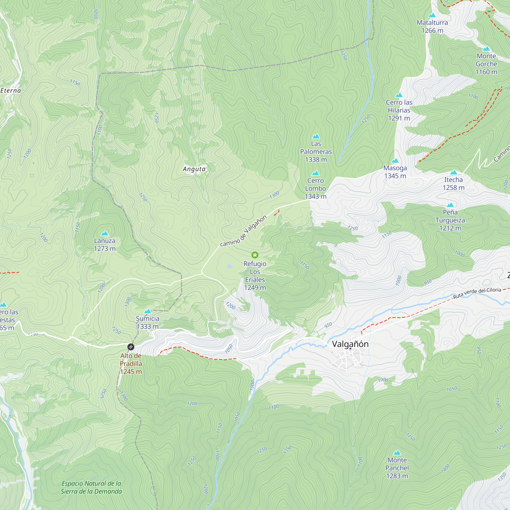 Refugio Los Eriales map