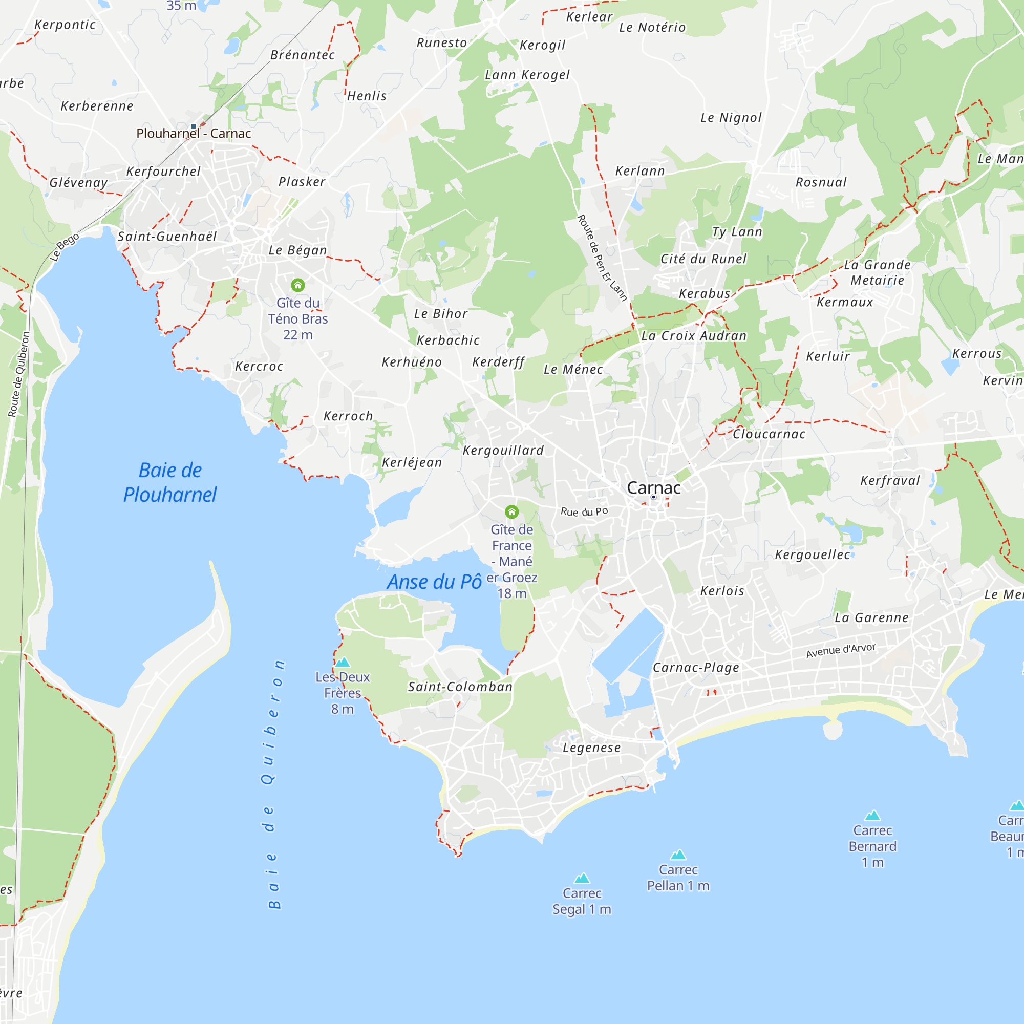 Gîte de France - Mané er Groez map