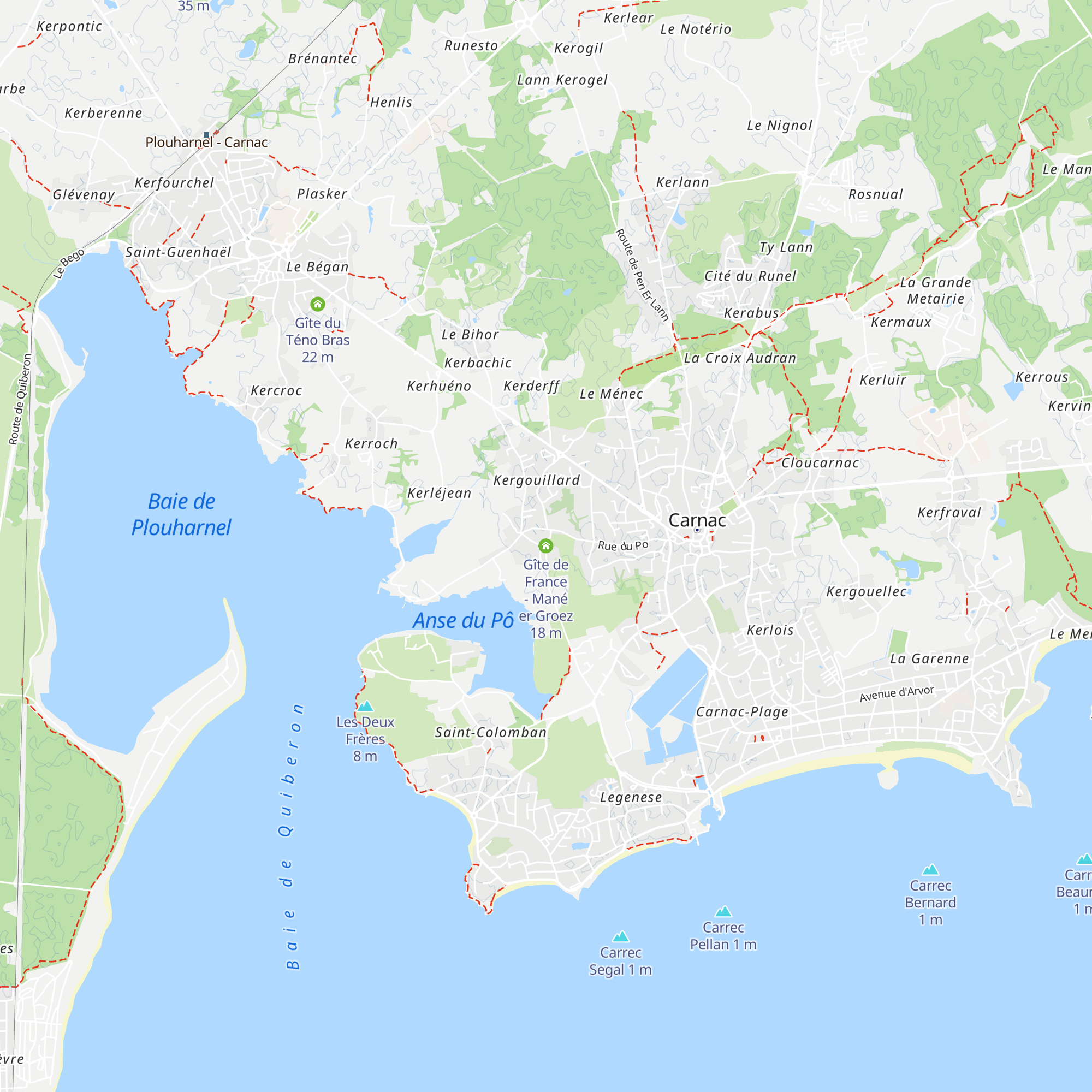 Gîte de France - Mané er Groez map