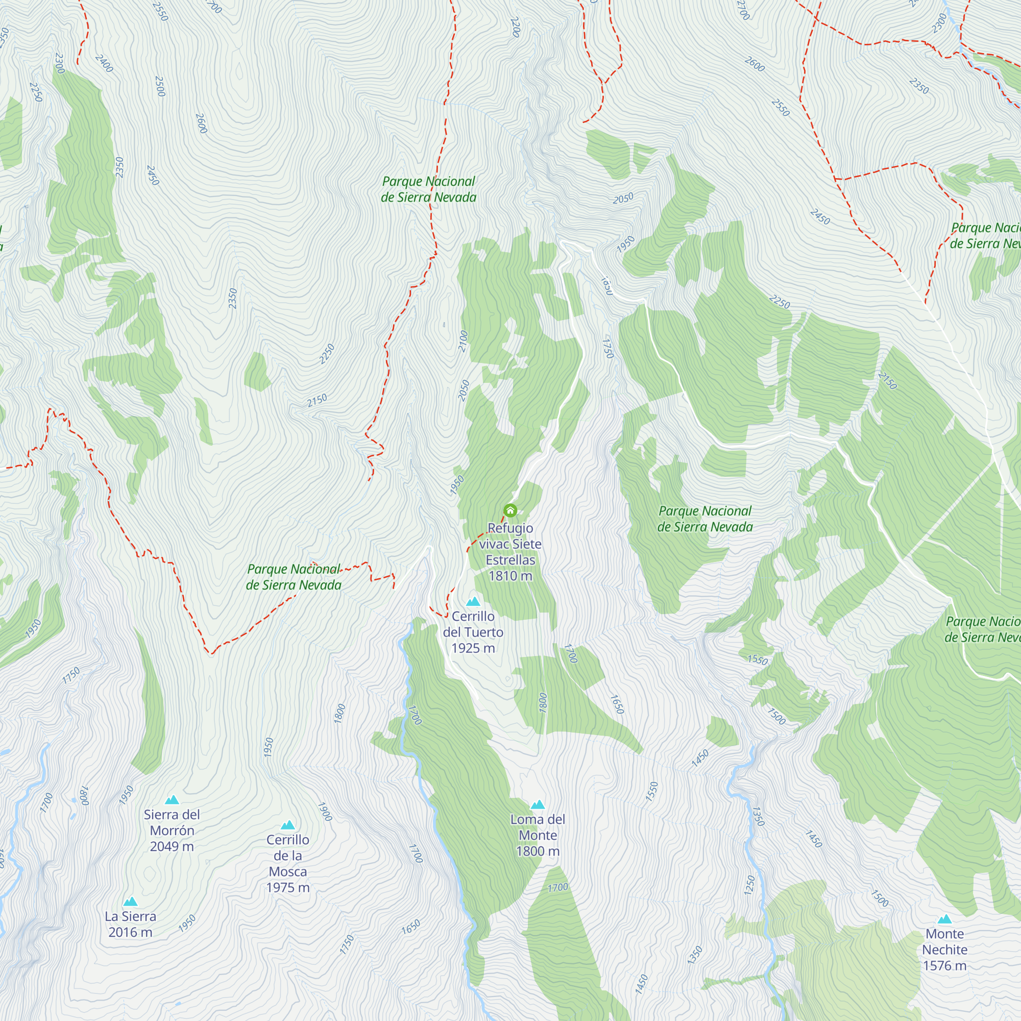 Refugio vivac Siete Estrellas map