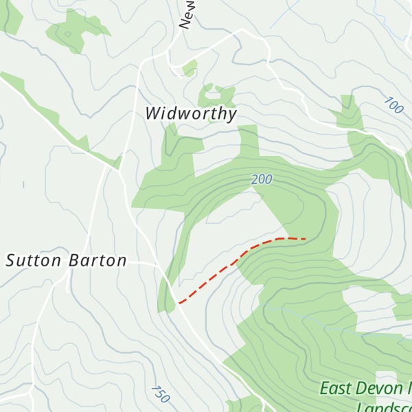 Map of Widworthy Hill