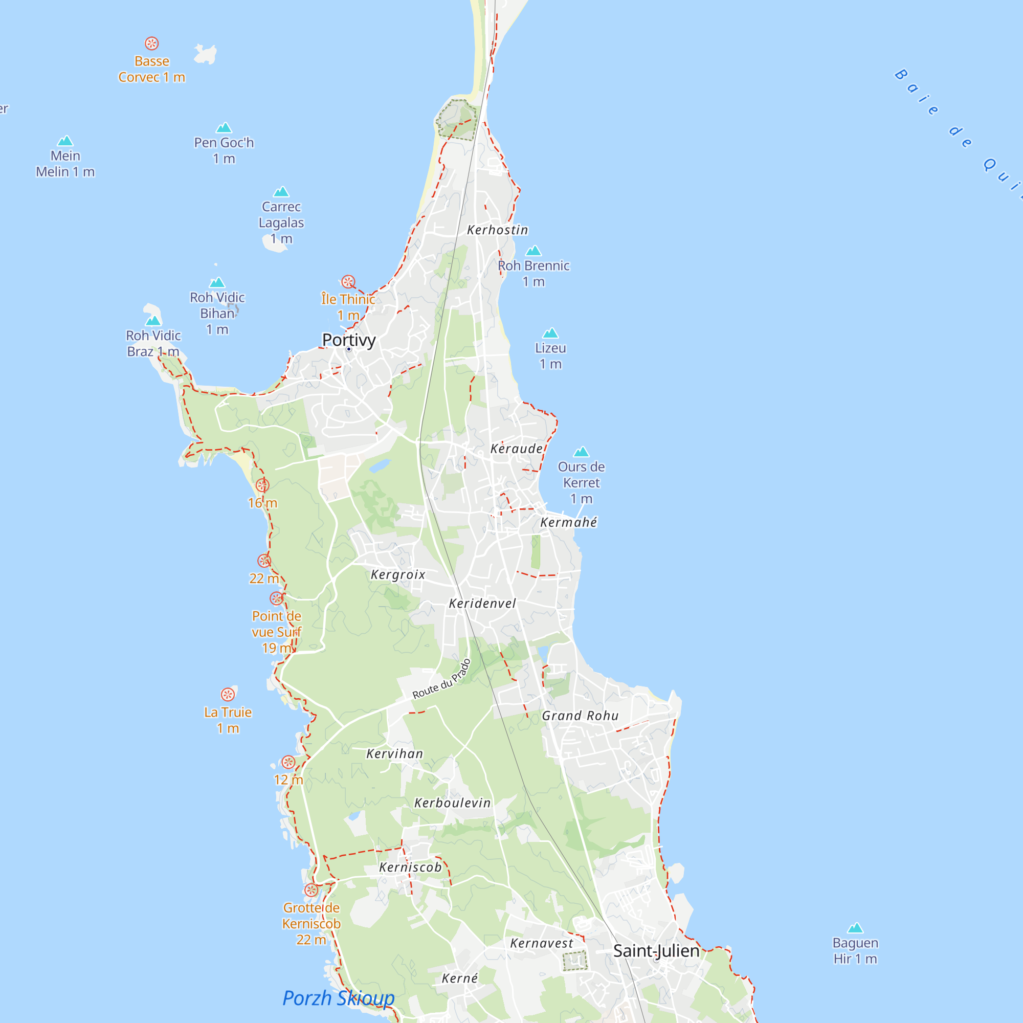 Officies de Tourisme Baie de Quiberon map