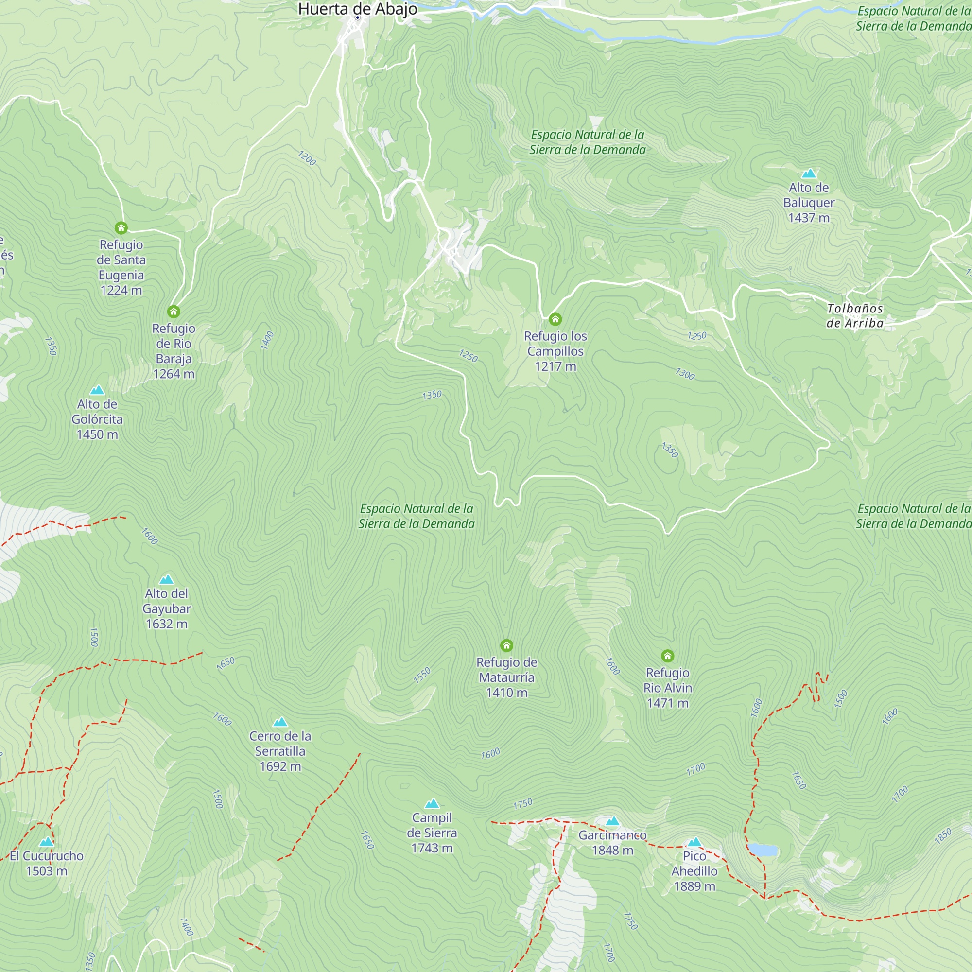 Refugio de Tolbañitos map