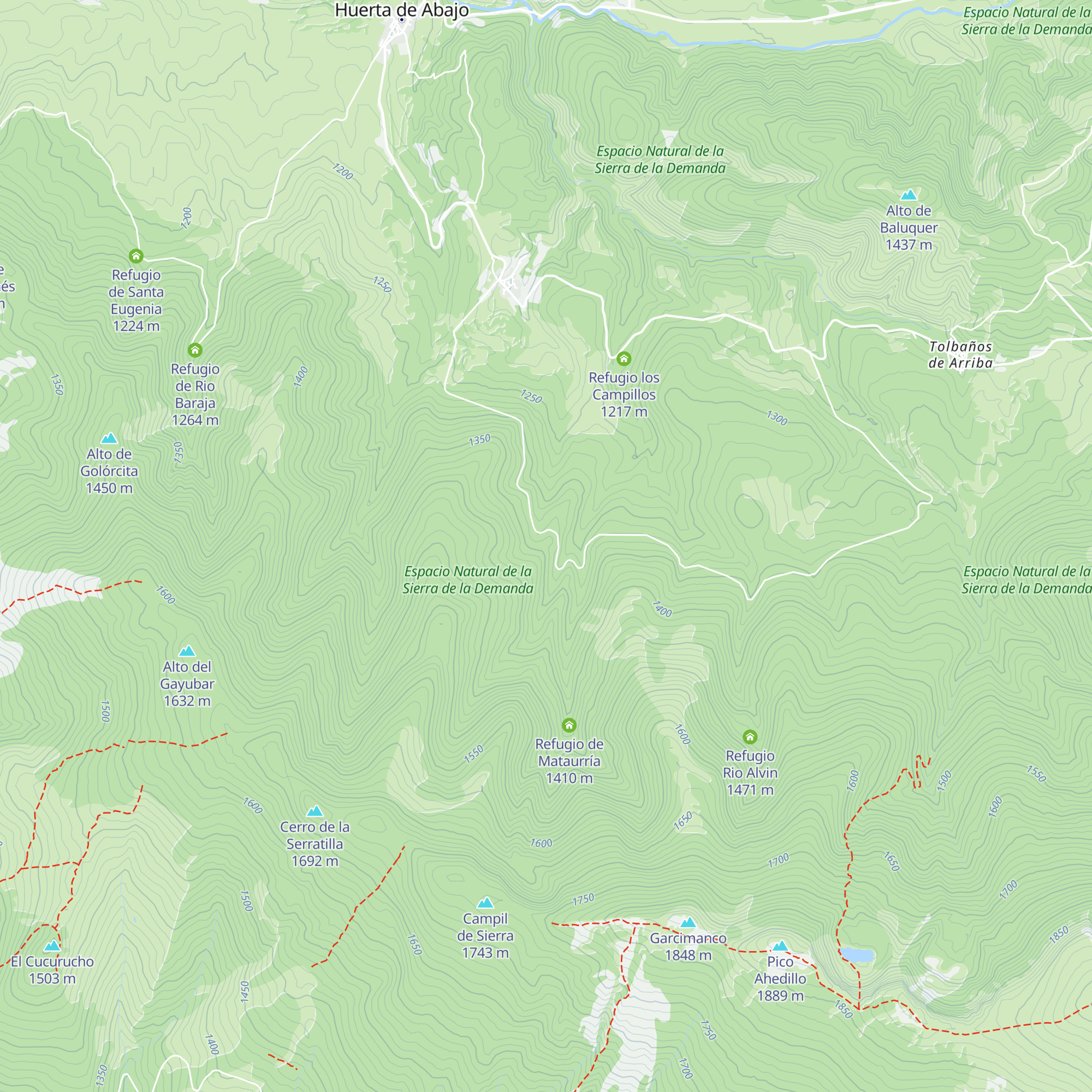 Refugio de Tolbañitos map