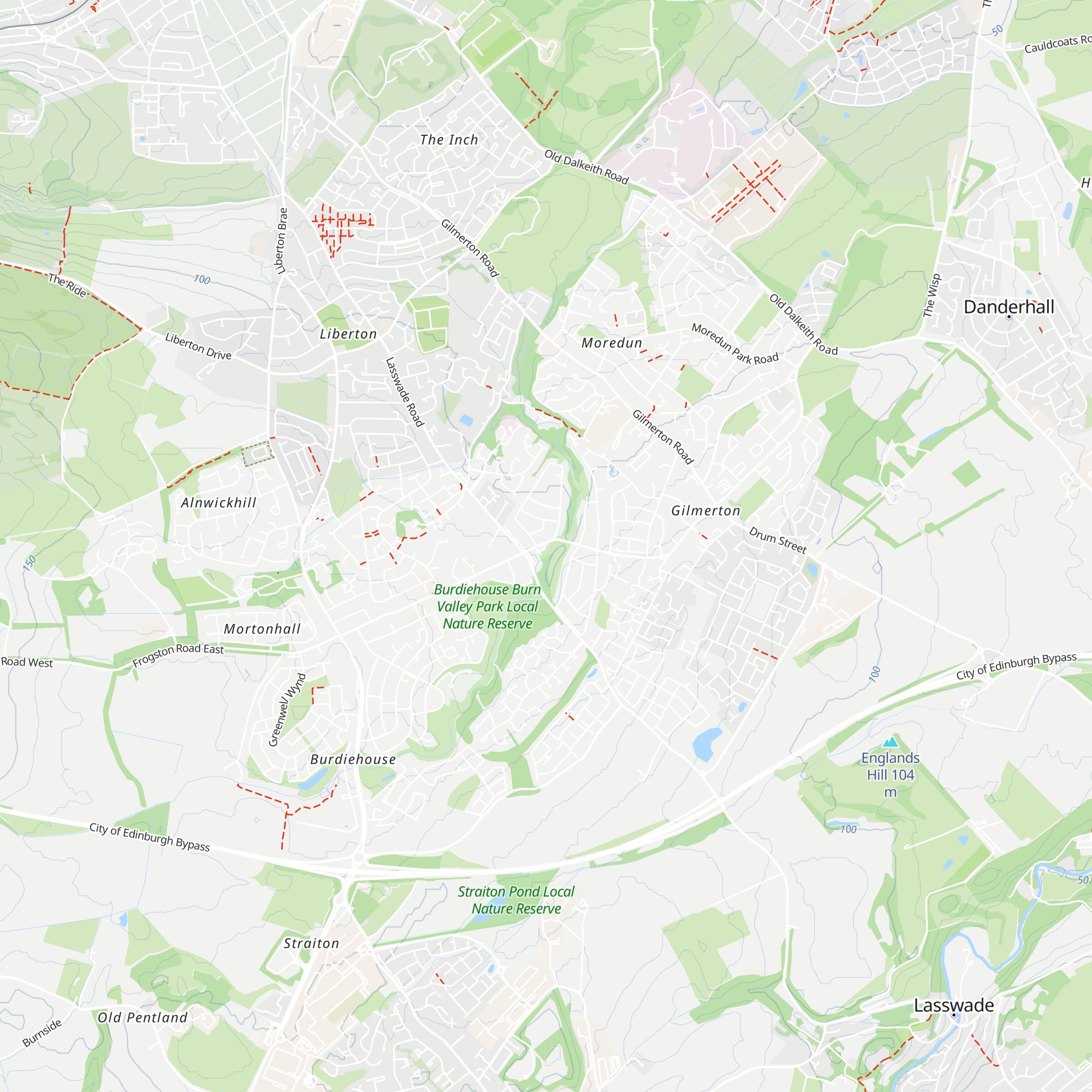 Friends of Burdiehouse Burn Valley Park Bothy map
