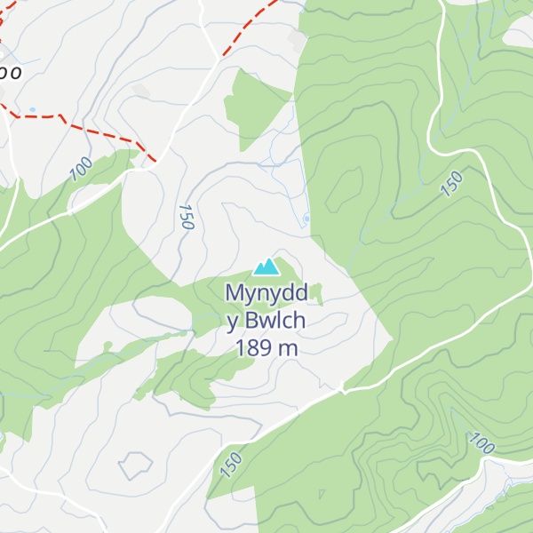 Map of Mynydd y Bwlch