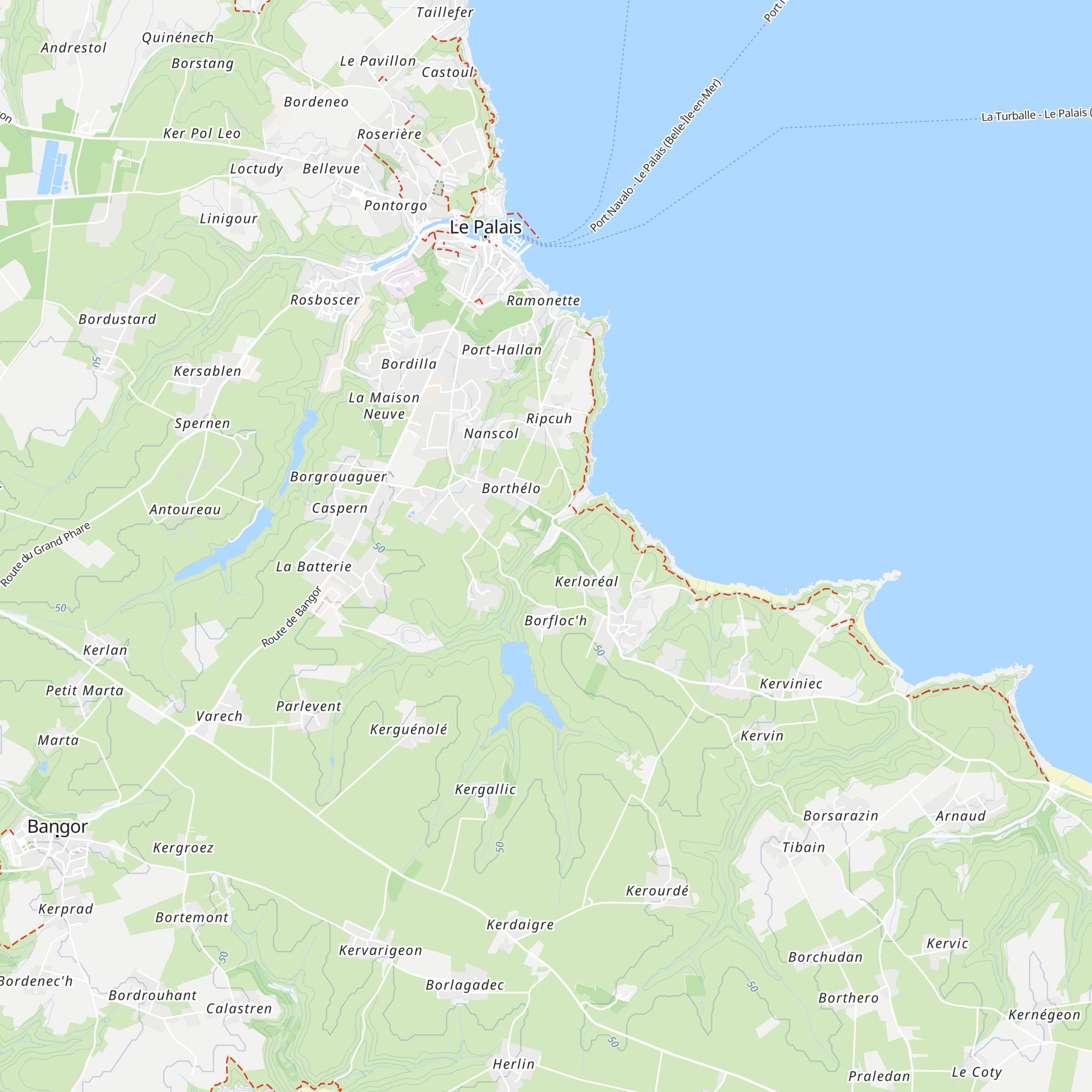 Gîte d'étape de port Guen map