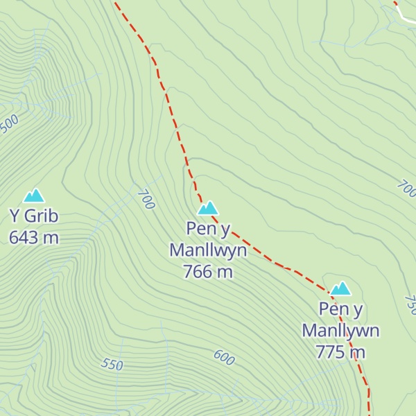 Map of Pen y Manllwyn
