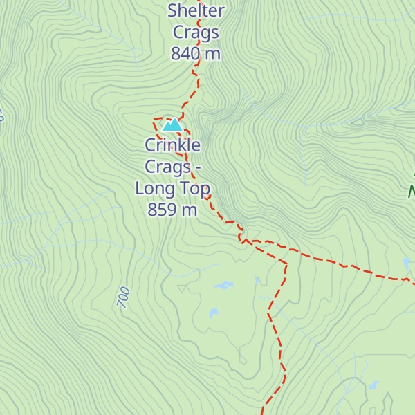 Map of Crinkle Crags South Top