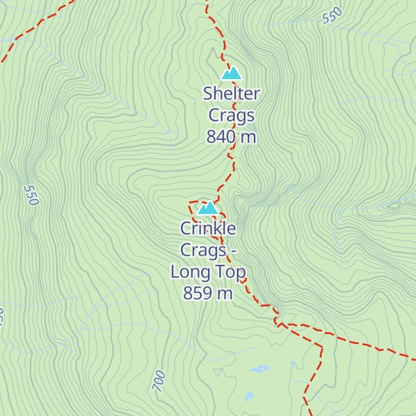 Map of Crinkle Crags - Long Top