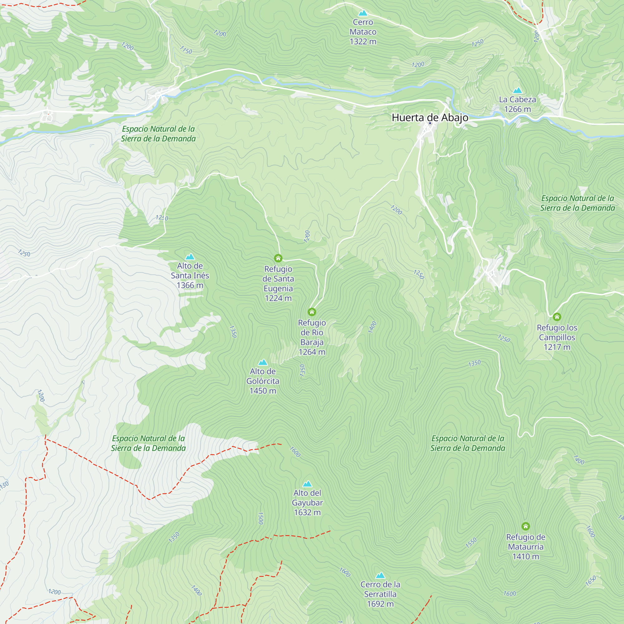 Refugio de Rio Baraja map