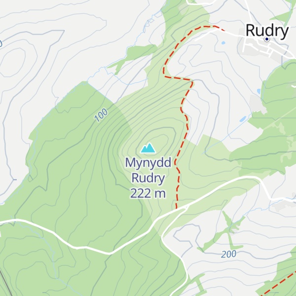 Map of Mynydd Rudry