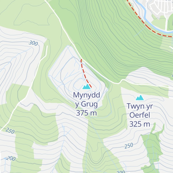 Map of Mynydd y Grug