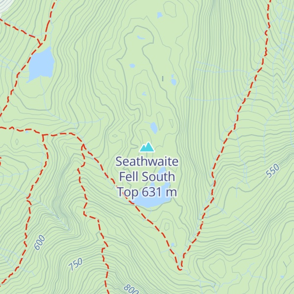 Map of Seathwaite Fell South Top
