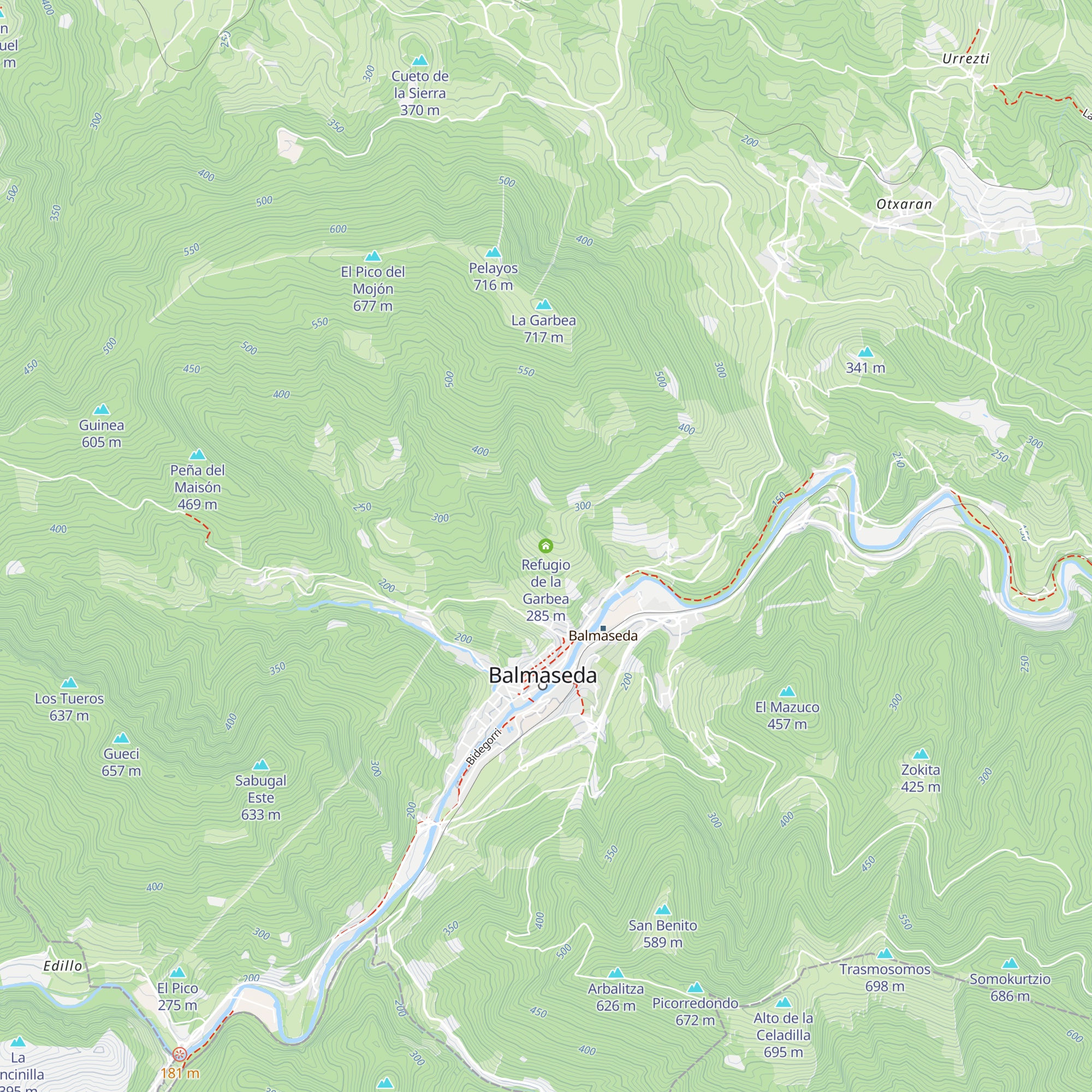 Refugio de la Garbea map