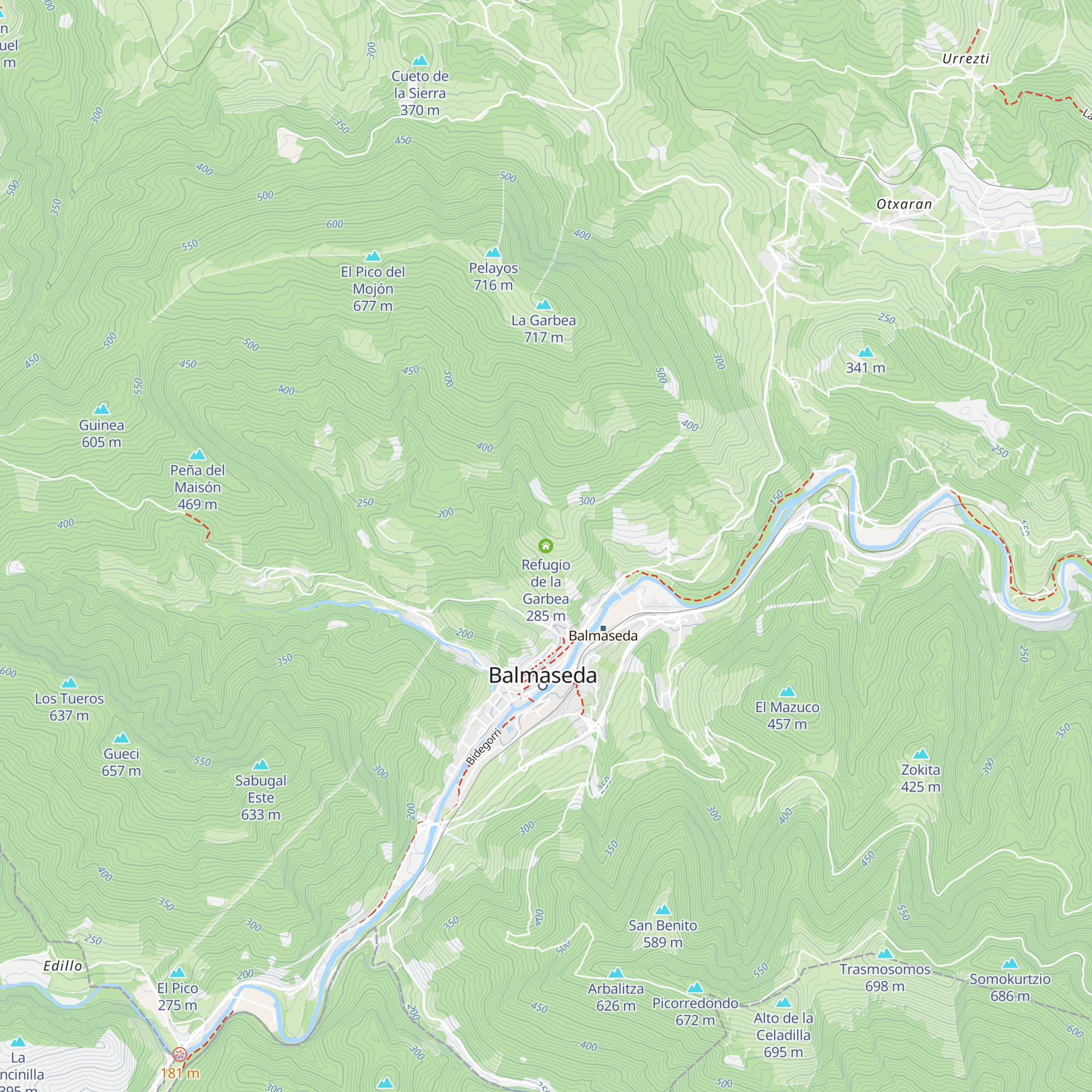 Refugio de la Garbea map