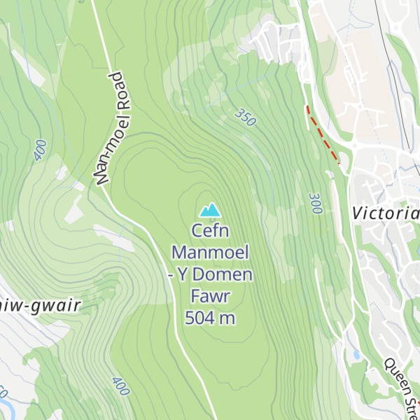 Map of Cefn Manmoel - Y Domen Fawr