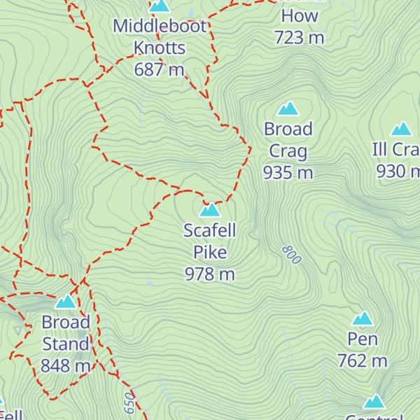 Map of Scafell Pike