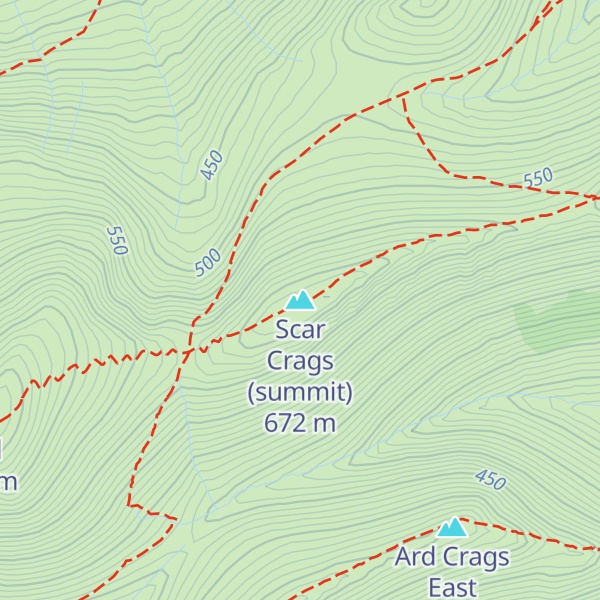 Map of Scar Crags (summit)