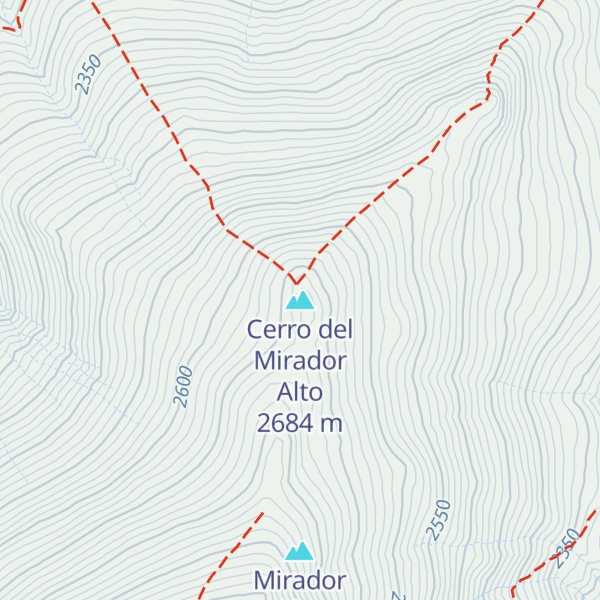 Map of Cerro del Mirador Alto