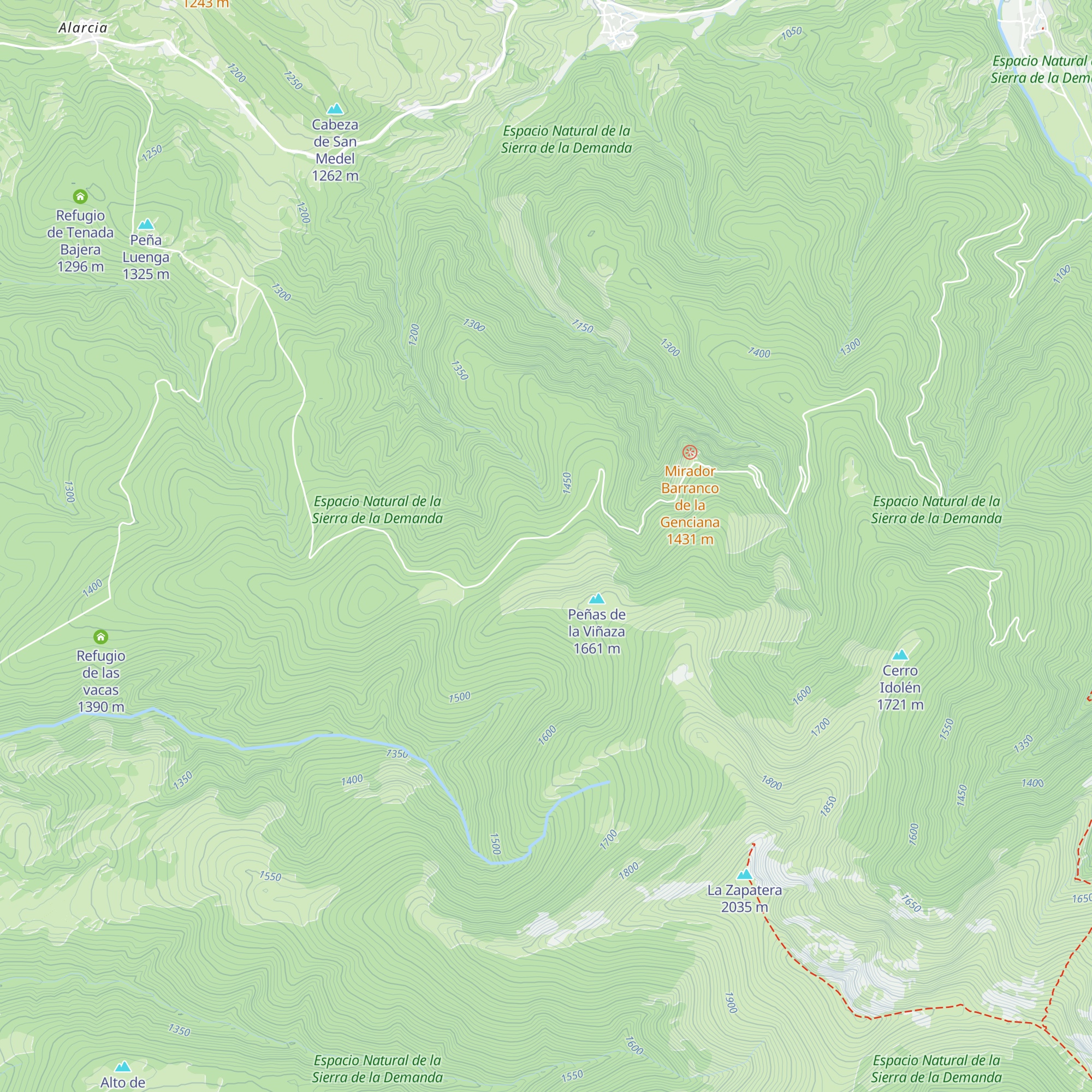 Refugio Hizondo map