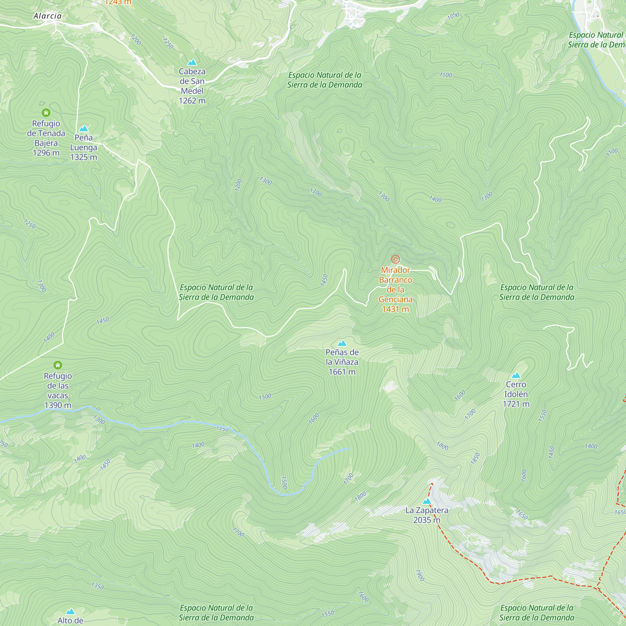 Refugio Hizondo map