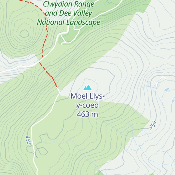 Map of Moel Llys-y-coed