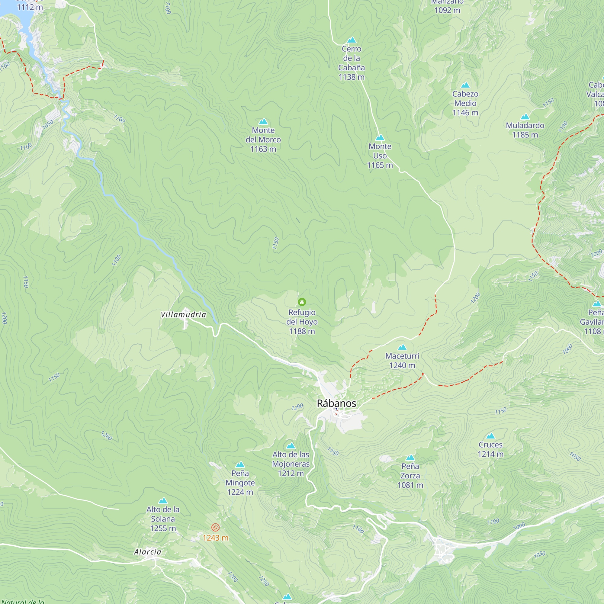 Refugio del Hoyo map