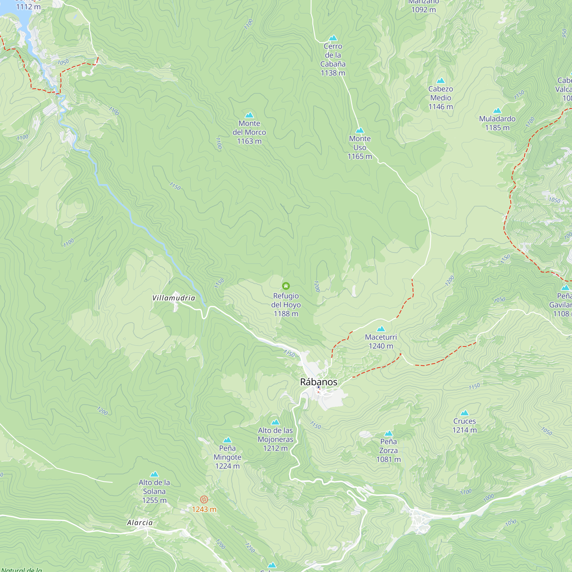 Refugio del Hoyo map