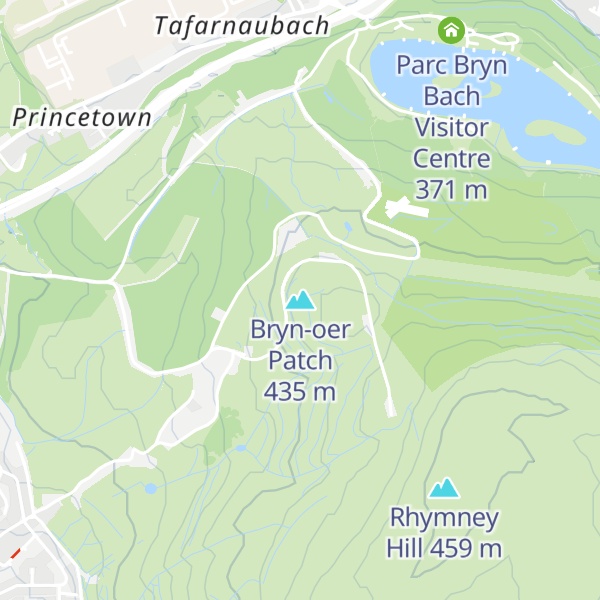 Map of Bryn-oer Patch
