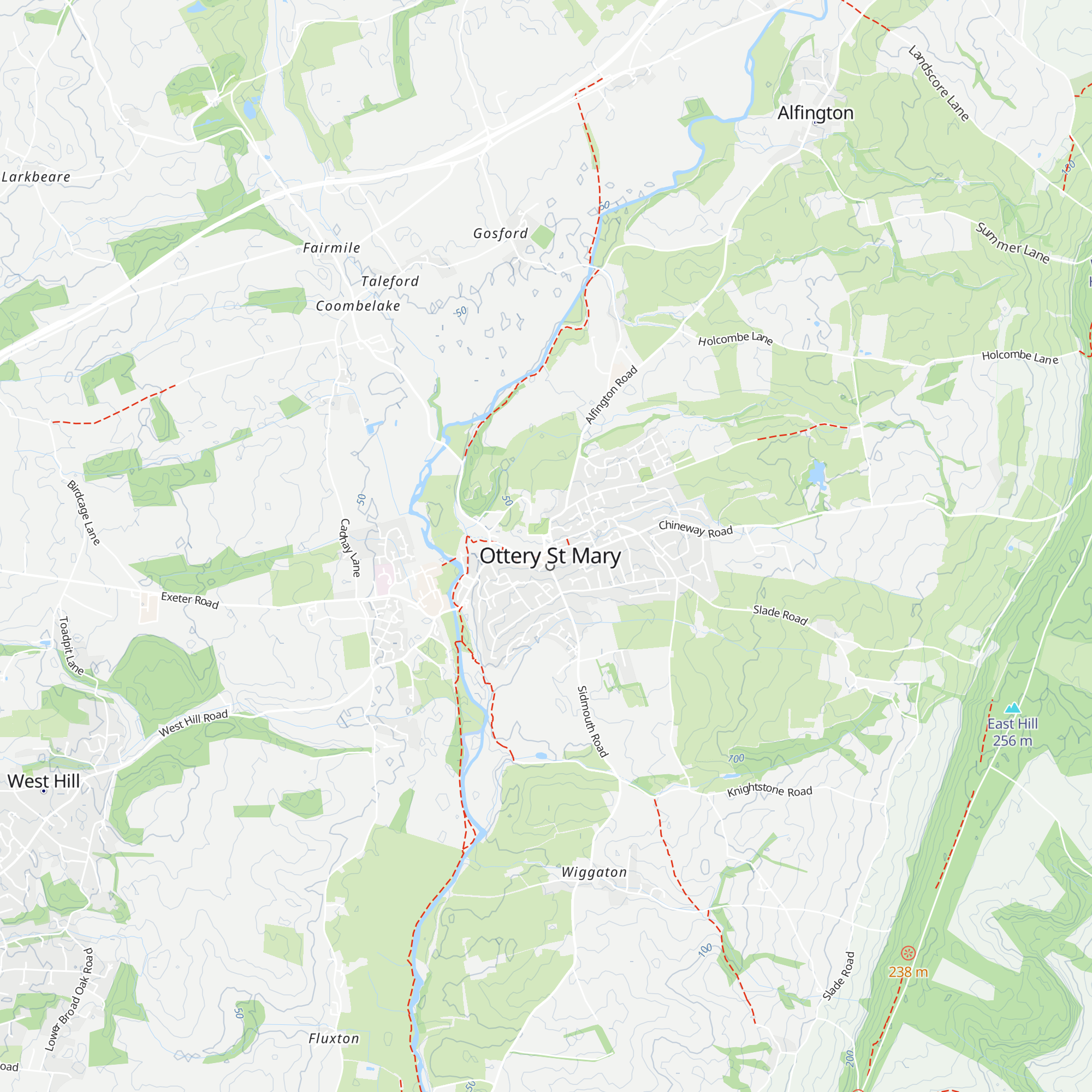 Ottery St Mary Information Centre map