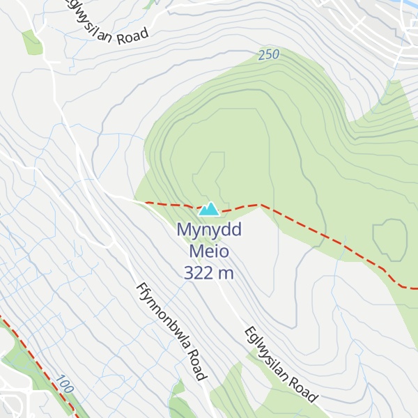 Map of Mynydd Meio