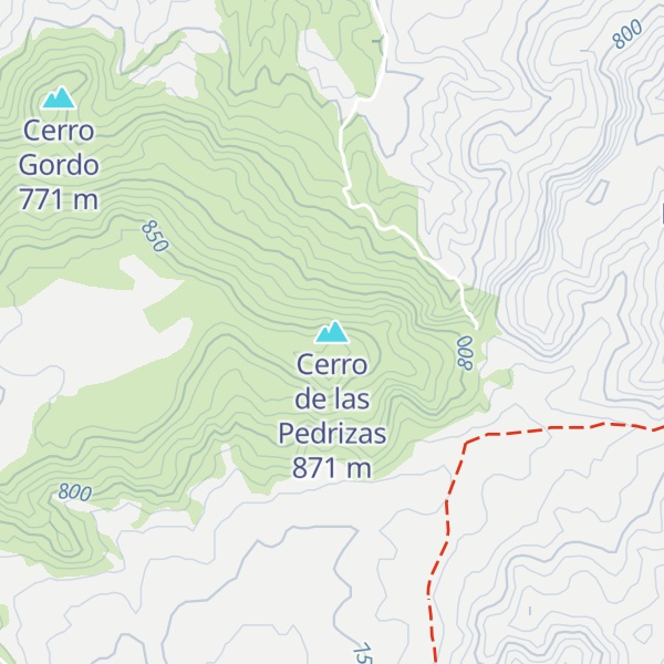 Map of Cerro de las Pedrizas